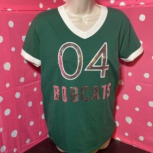 NWT S VS PINK Ohio University Bobcats short sleeve bling shirt